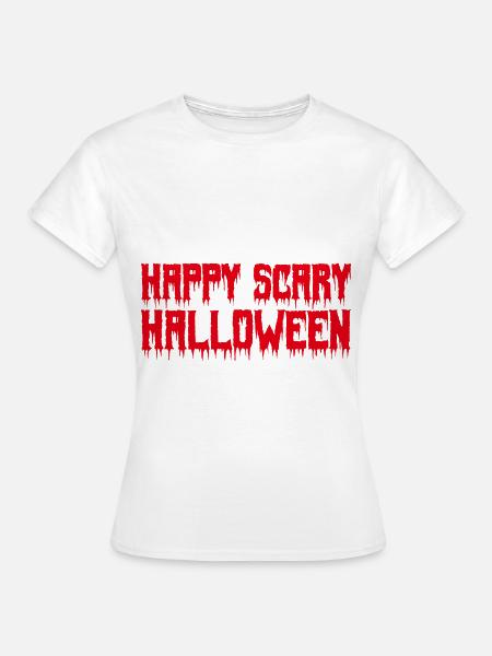 Glückliches gruseliges Halloween - Frauen T-Shirt - Weiß