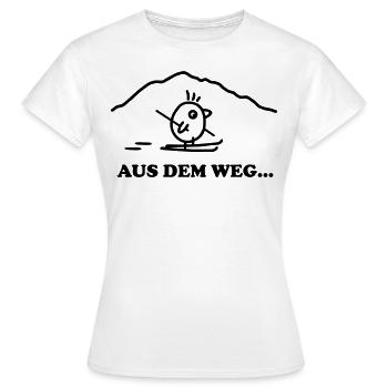 Skifahren - Aus dem Weg - Frauen T-Shirt - Weiß - Vorne - AI Model Female 172 dark (172cm)