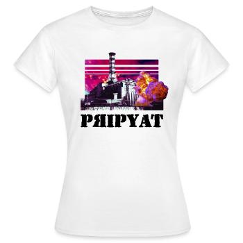 Chernobyl TShirt 1986 Ukrainian city of Pripyat - Women's T-Shirt - white - Front - AI Model Female 172 dark (172cm)