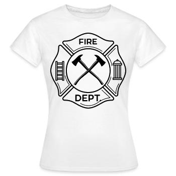 Feuerwehr Station Fire Department Zentrale - Frauen T-Shirt - Weiß - Vorne - AI Model Female 172 dark (172cm)