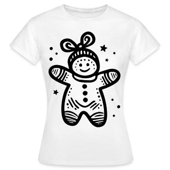 Bonhomme en pain d’épice - T-shirt Femme - blanc - Devant - AI Model Female 172 dark (172cm)