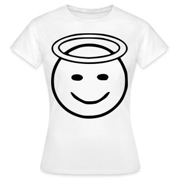 Émoji auréole croquis noir - T-shirt Femme - blanc - Devant - AI Model Female 172 dark (172cm)