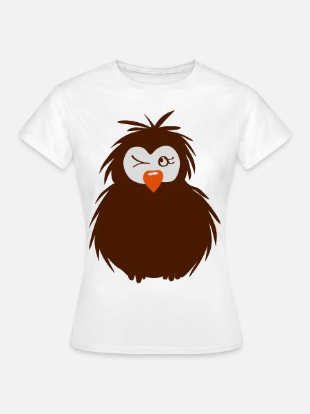 kleine zwinkernde Eule - Frauen T-Shirt - Weiß