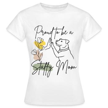 Staffordshire Terrier Dogs Mom - Women's T-Shirt - white - Front - AI Model Female 172 dark (172cm)