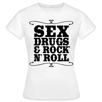 Sex Drugs Rock n Roll - T-shirt Femme - blanc - Devant - AI Model Female 172 dark (172cm)