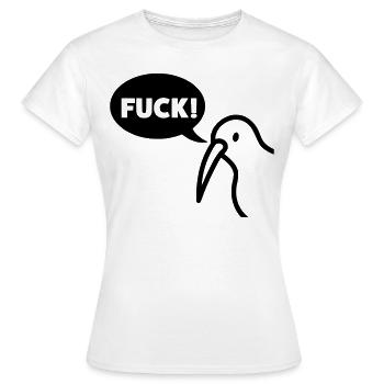 Fuck Vogel - Frauen T-Shirt - Weiß - Vorne - AI Model Female 172 dark (172cm)