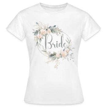 Bride Blumenkranz aus Rosen - Frauen T-Shirt - Weiß - Vorne - AI Model Female 172 dark (172cm)