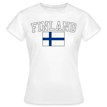 Drapeau national finlandais - T-shirt Femme - blanc - Devant - AI Model Female 172 dark (172cm)