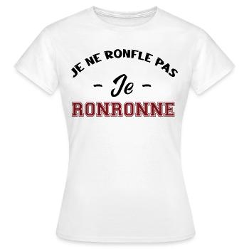 je ne ronfle pas je ronronne - T-shirt Femme - blanc - Devant - AI Model Female 172 dark (172cm)