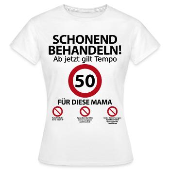 50 Geburtstag Mama Mutter Geburtstagsgeschenk - Frauen T-Shirt - Weiß - Vorne - AI Model Female 172 dark (172cm)