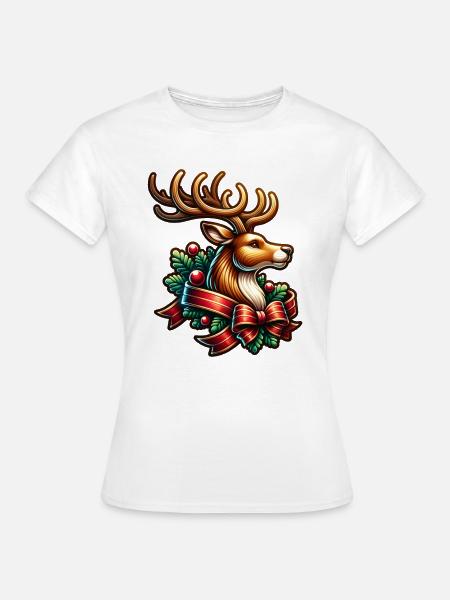 Rentier Weihnachtsgeschenk - Frauen T-Shirt - Weiß