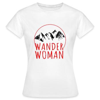 HIKING WOMAN Mountains Hiking Saying Women Gift - Women's T-Shirt - white - Front - AI Model Female 172 dark (172cm)
