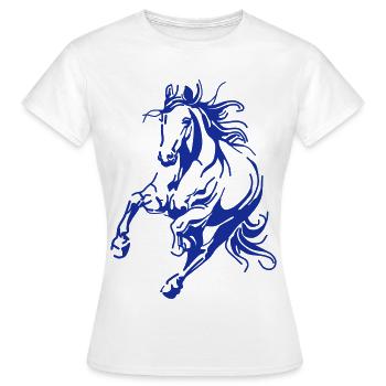 The running horse in a timelessly beautiful design - Women's T-Shirt - white - Front - AI Model Female 172 dark (172cm)
