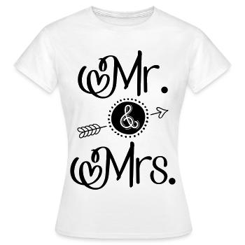 Mr. and Mrs. - Women's T-Shirt - white - Front - AI Model Female 172 dark (172cm)