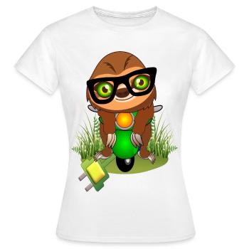 Production d’énergie durable - Mobilité - Paresseux - T-shirt Femme - blanc - Devant - AI Model Female 172 dark (172cm)