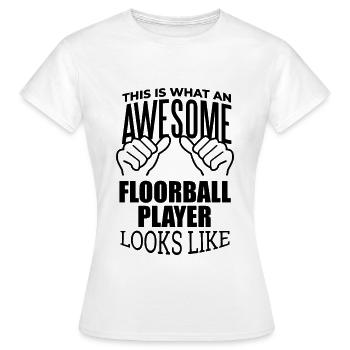 Floorball Floorball Floorball - Frauen T-Shirt - Weiß - Vorne - AI Model Female 172 dark (172cm)