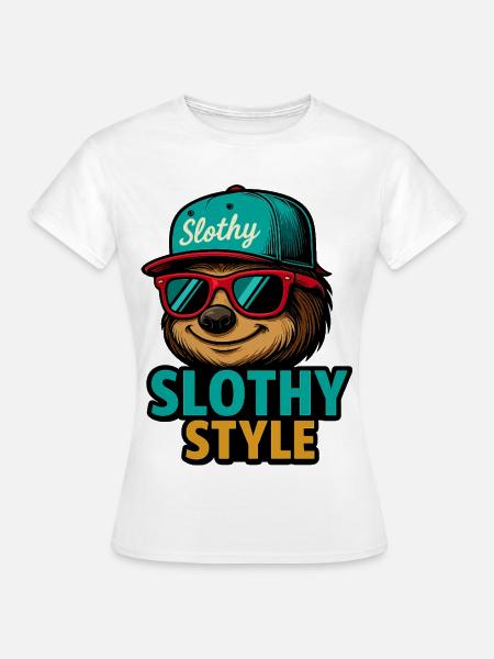 Slothy Style – Sloth Streetwear - Frauen T-Shirt - Weiß
