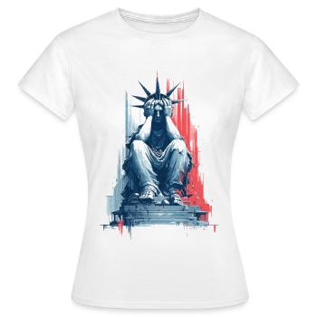 Sad Lady Liberty - Frauen T-Shirt - Weiß - Vorne - AI Model Female 172 dark (172cm)