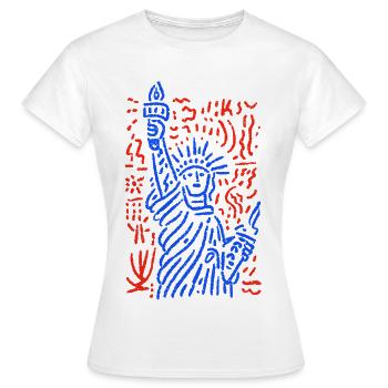 Lady Liberty - Frauen T-Shirt - Weiß - Vorne - AI Model Female 172 dark (172cm)