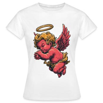 Purpurrote Cherub Halo Flügel - Frauen T-Shirt - Weiß - Vorne - AI Model Female 172 dark (172cm)