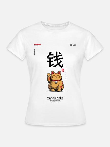 Maneki-Neko - Frauen T-Shirt - Weiß