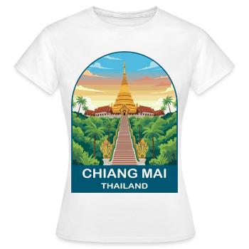 Chiang Mai Thailand Doi Suthep Reiseplakat-Kunst - Frauen T-Shirt - Weiß - Vorne - AI Model Female 172 dark (172cm)