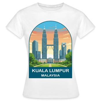 Kuala Lumpur Malaysia Vintage-Reiseillustration - Frauen T-Shirt - Weiß - Vorne - AI Model Female 172 dark (172cm)