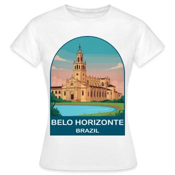 Affiche de voyage vintage à Belo Horizonte, Brésil - T-shirt Femme - blanc - Devant - AI Model Female 172 dark (172cm)