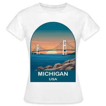 Art d’affiches de voyage vintage Michigan USA - T-shirt Femme - blanc - Devant - AI Model Female 172 dark (172cm)