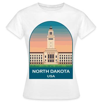 North Dakota USA Vintage-Reiseplakat - Frauen T-Shirt - Weiß - Vorne - AI Model Female 172 dark (172cm)