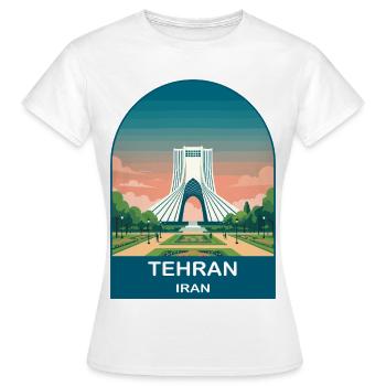 Teheran Iran Azadi Tower Vintage-Reiseplakat - Frauen T-Shirt - Weiß - Vorne - AI Model Female 172 dark (172cm)