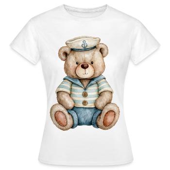 Bear as sailor - Women's T-Shirt - white - Front - AI Model Female 172 dark (172cm)