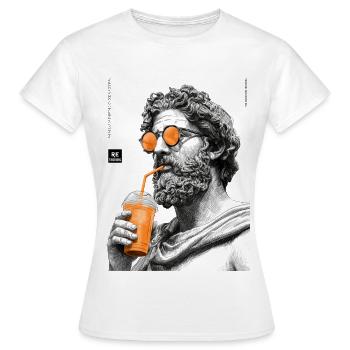 Thinking and drinkin - Frauen T-Shirt - Weiß - Vorne - AI Model Female 172 dark (172cm)