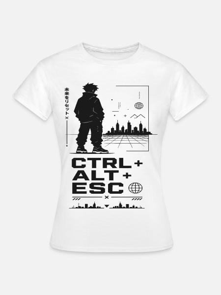 CTRL ALT ESC Skyline Retro - Frauen T-Shirt - Weiß