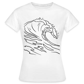 Un vecteur d'onde noir - T-shirt Femme - blanc - Devant - AI Model Female 172 dark (172cm)