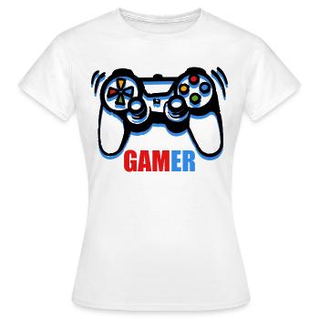 Spielkonsolen-Spieler - Frauen T-Shirt - Weiß - Vorne - AI Model Female 172 dark (172cm)