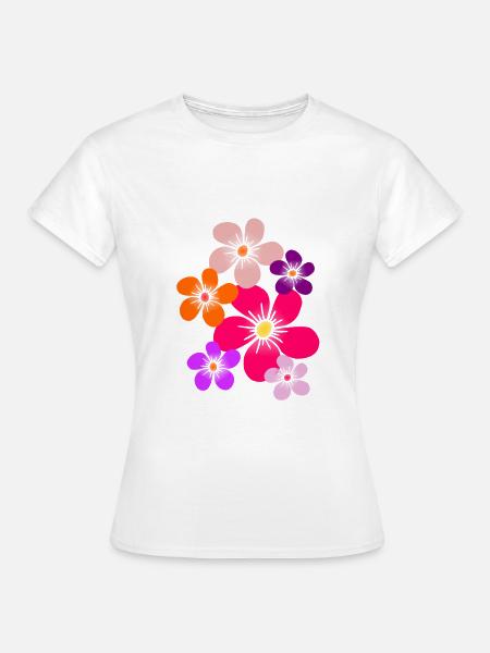 colorful flowers flowers flower tendril flower floral - Women's T-Shirt - white