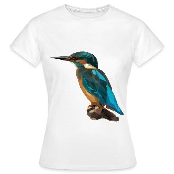 Kingfisher bird design polygonal art - Women's T-Shirt - white - Front - AI Model Female 172 dark (172cm)