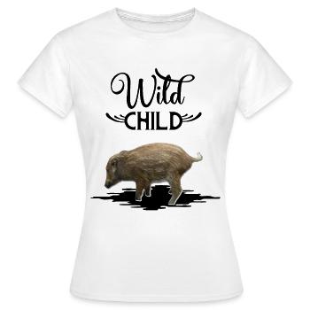 wildschwein jäger eber child sau - Frauen T-Shirt - Weiß - Vorne - AI Model Female 172 dark (172cm)