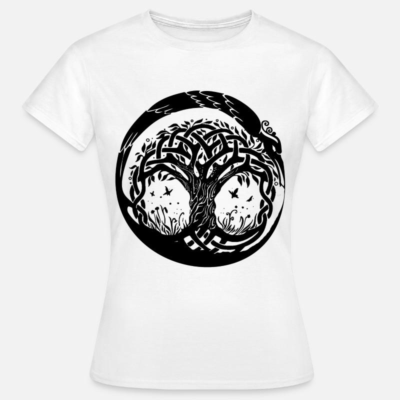 Celtic Ireland Viking Celtic Knot Pattern Tree - Women's T-Shirt - white