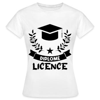 diplômé en licence. - T-shirt Femme - blanc - Devant - AI Model Female 172 dark (172cm)