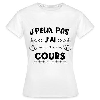 je peux pas j ai cours - T-shirt Femme - blanc - Devant - AI Model Female 172 dark (172cm)