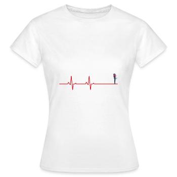 Liebespaar Herzschlag - Frauen T-Shirt - Weiß - Vorne - AI Model Female 172 dark (172cm)