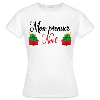 Mon Premier Noel - T-shirt Femme - blanc - Devant - AI Model Female 172 dark (172cm)