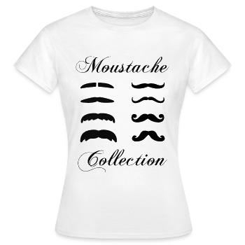 Collection de moustaches, Idée cadeau d'élégance. - T-shirt Femme - blanc - Devant - AI Model Female 172 dark (172cm)
