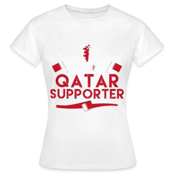 Fan des Katar-Anhängers. Unterstützer von Katar. - Frauen T-Shirt - Weiß - Vorne - AI Model Female 172 dark (172cm)