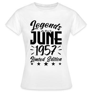 Geboren 1957 Geburtstagsgeschenk 1957. - Frauen T-Shirt - Weiß - Vorne - AI Model Female 172 dark (172cm)