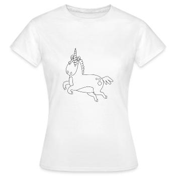 Einhorn Ausmalen Kindergeburtstag - Frauen T-Shirt - Weiß - Vorne - AI Model Female 172 dark (172cm)