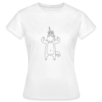 Coloring children birthday strong unicorn - Women's T-Shirt - white - Front - AI Model Female 172 dark (172cm)