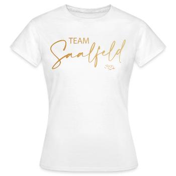 Sturm der Liebe Team Saalfeld Gold Handschrift - Frauen T-Shirt - Weiß - Vorne - AI Model Female 172 dark (172cm)